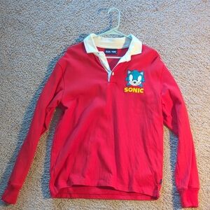 Sonic Rowing Blazers Collab Red Rugby Shirt with White Collar